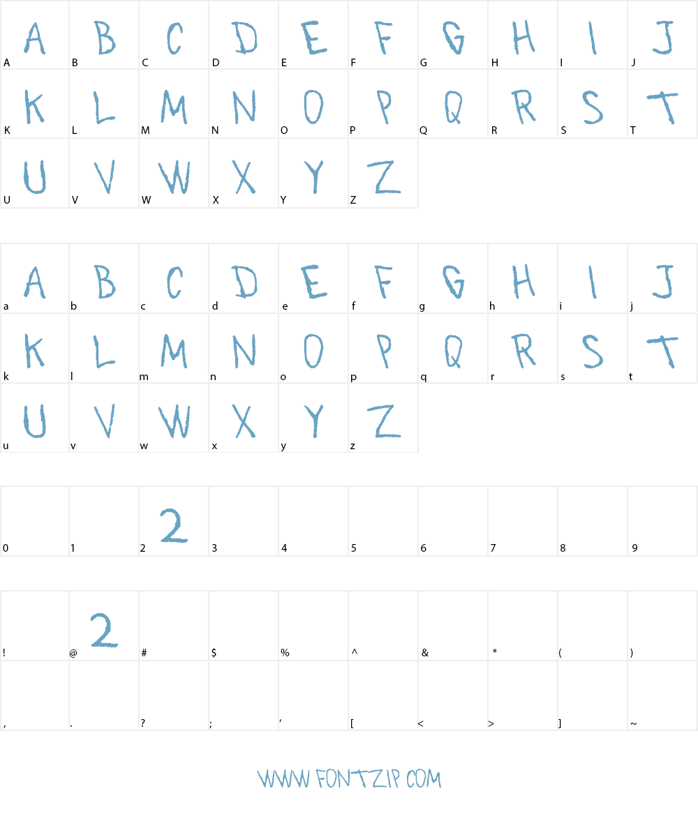 All Rejects Font Character
